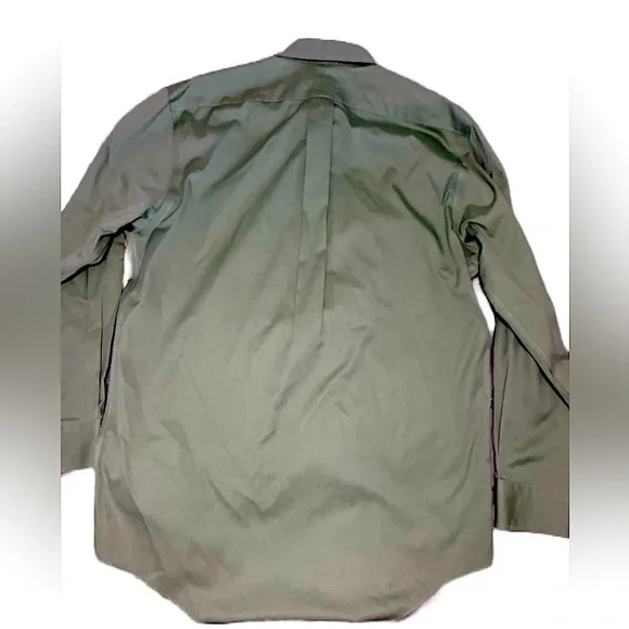 Lands End Men’s Sage Pinpoint Oxford Button Down Shirt Size 15-32 - Picture 2 of 6